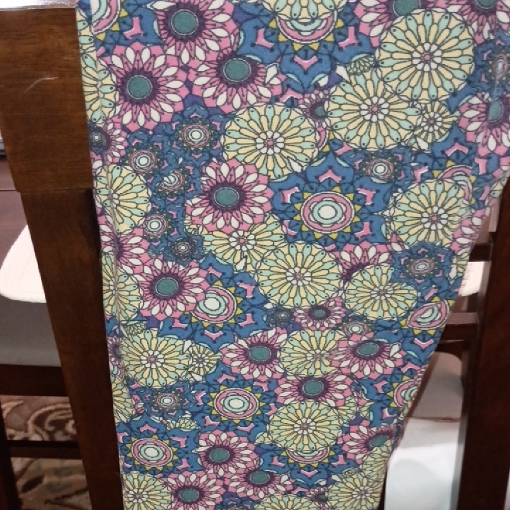 LuLaRoe Floral Patterned Leggings - Blue, Pink, Yellow